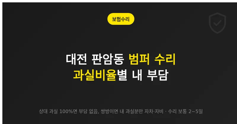 대전 판암동 범퍼 수리, 보험 처리 절차와 과실비율별 내 부담