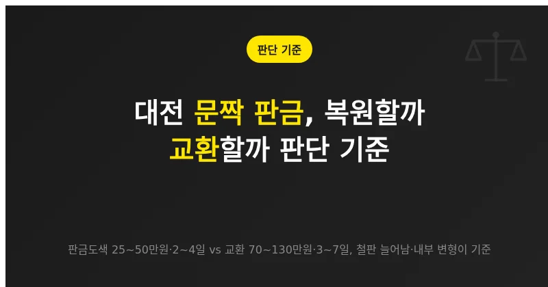 대전 문짝 판금, 교환 권유를 받았을 때 따져볼 판단 기준