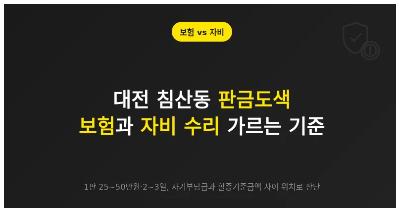 대전 침산동 판금도색, 보험과 자비 수리 중 유리한 쪽 가르는 기준