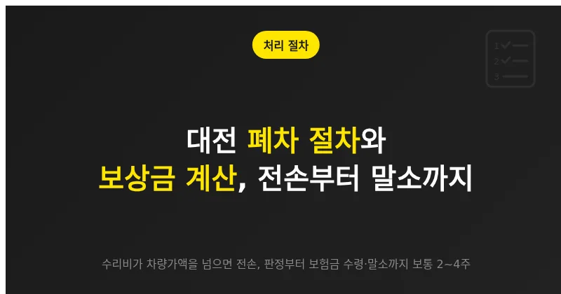 대전 폐차 절차와 보상금 계산, 전손 판정부터 말소등록까지 순서