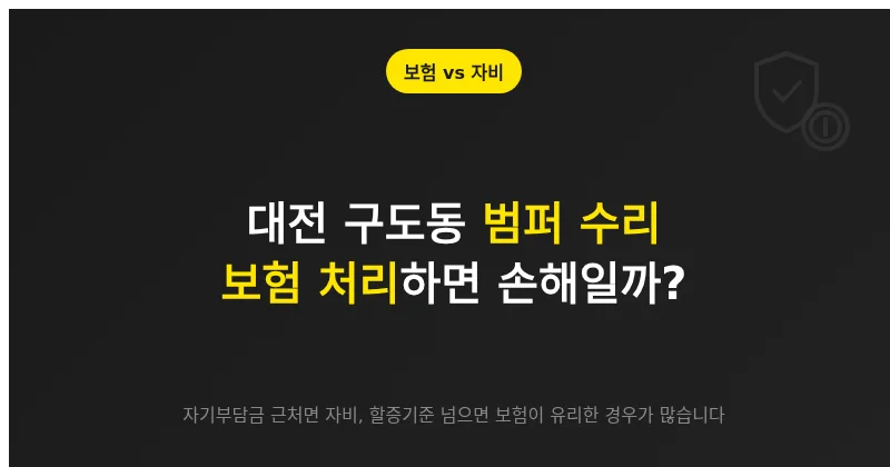범퍼 수리비 금액대에 따라 자차 보험 처리와 자비 수리 중 유리한 쪽을 판단하는 기준
