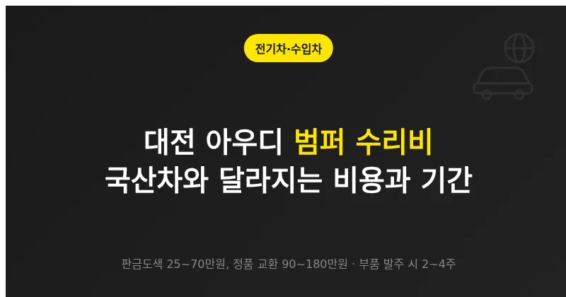 아우디 범퍼 수리에서 센서 보정, 부품 수급, 도장 사양에 따라 달라지는 비용과 기간