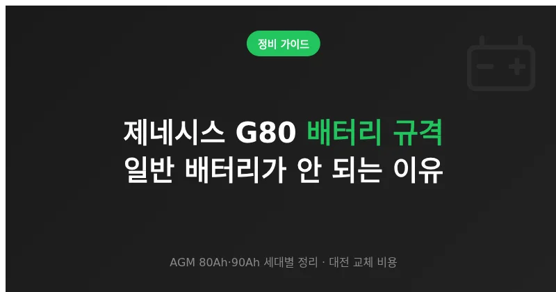 제네시스 G80 배터리 규격, 일반 배터리로 바꾸면 안 되는 진짜 이유
