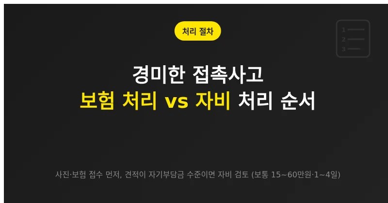 대전 경미한 접촉사고 보험 처리할까 자비로 할까, 사고 직후 할 일 순서